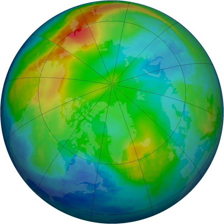 Arctic ozone map for 01 December 2001